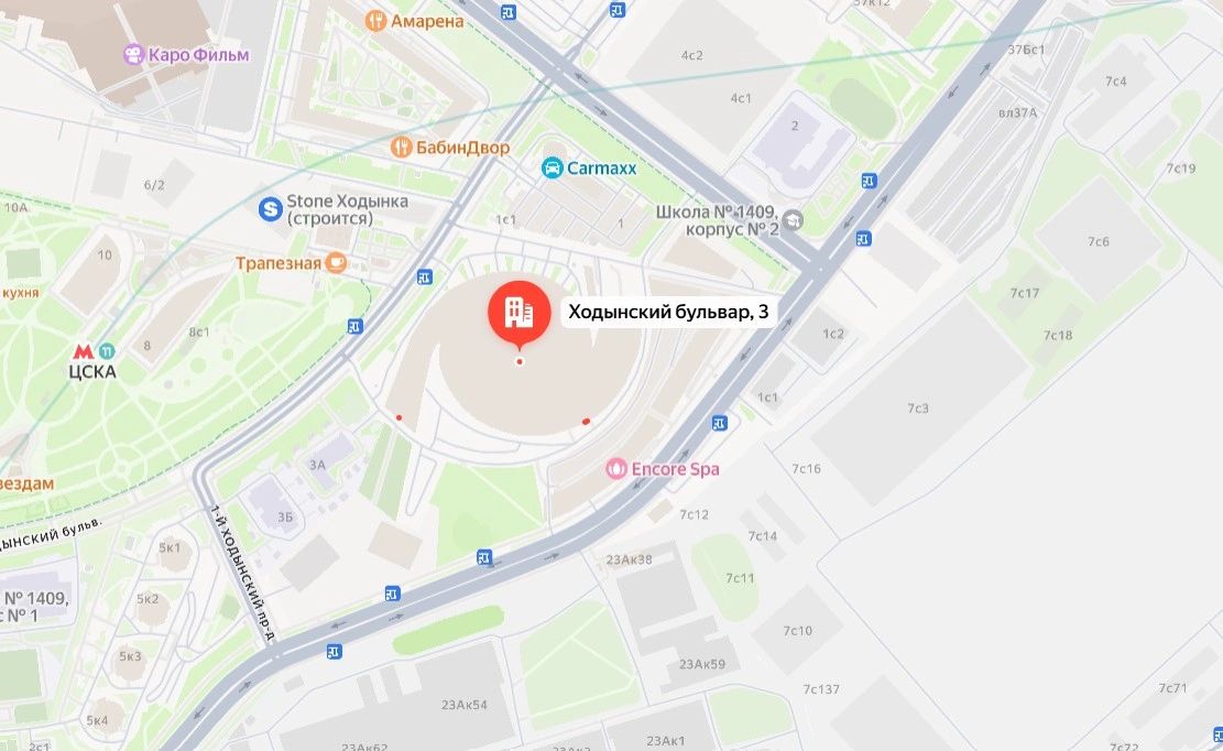 Карта, с указанием месторасположения "Песня года – 2026"